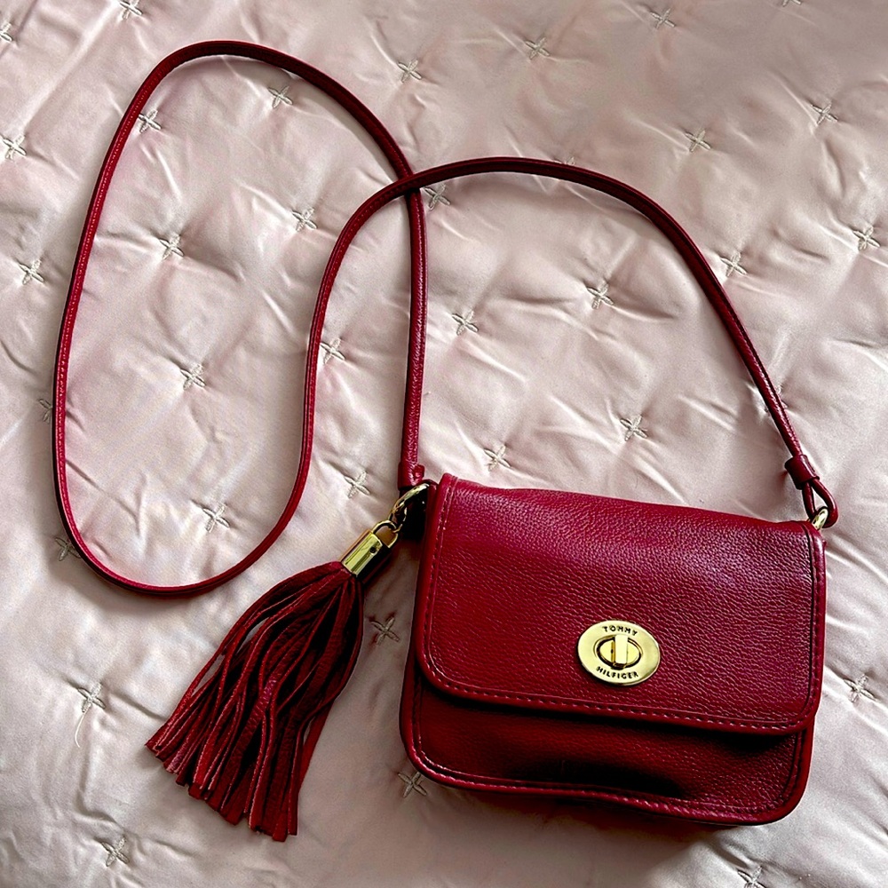 Tommy Hilfiger leather bag Red